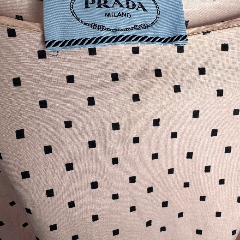 Prada Vintage Pink Squared Polka Dot Dress - Picture 13 of 16